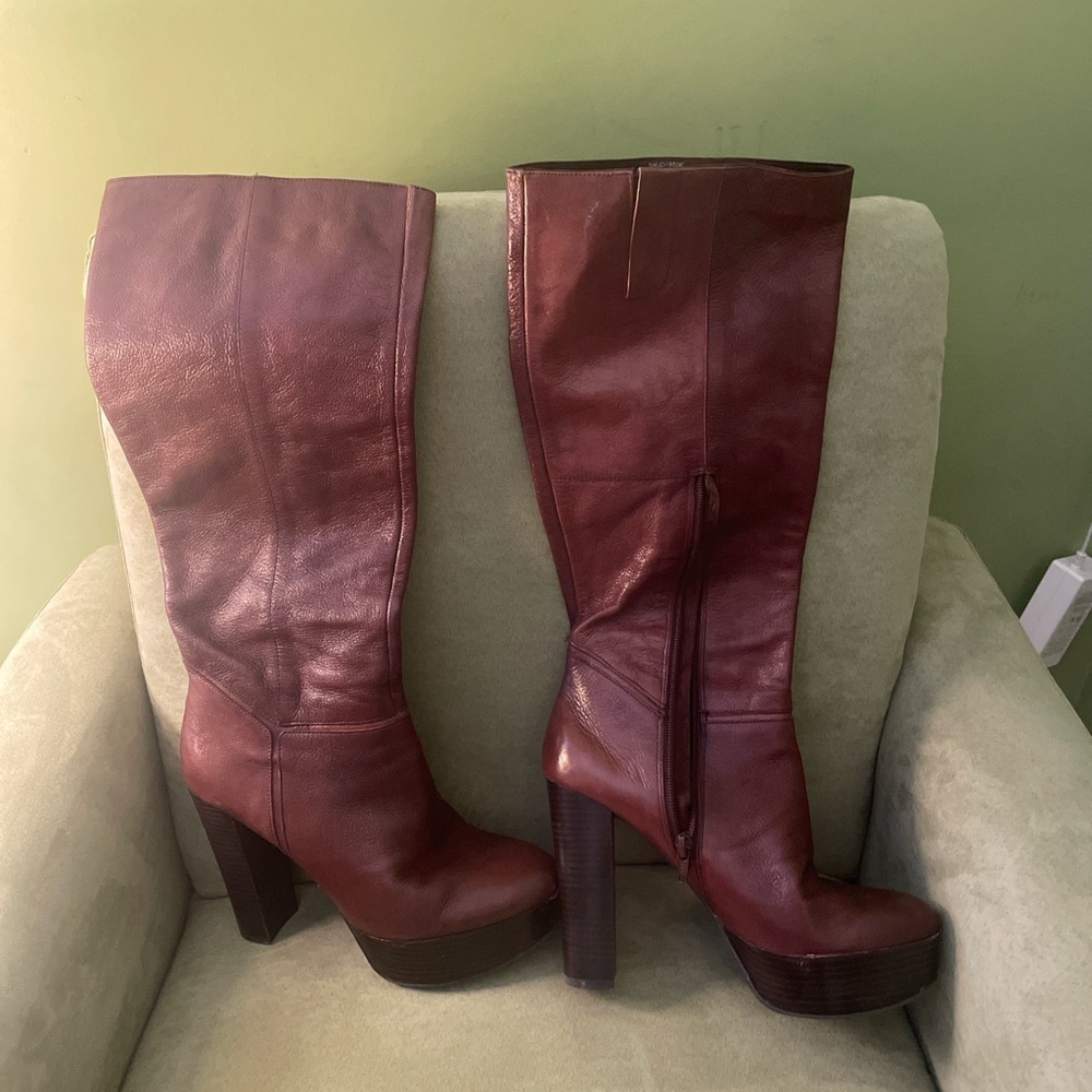 brown knee high boots size 8